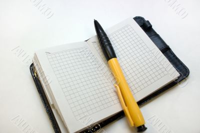 pen on a notebook