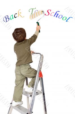 boy painting back to school