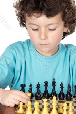 boy playing the chess