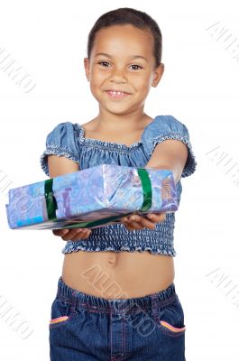 girl giving a gift