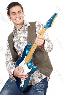 boy with electrical guitar
