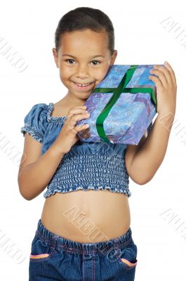 girl giving a gift