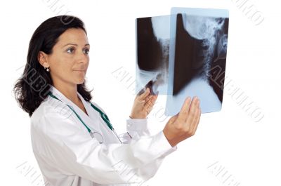 doctor examining a radiographs