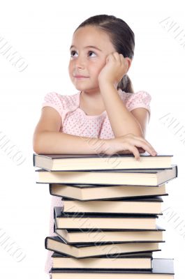 adorable girl studying