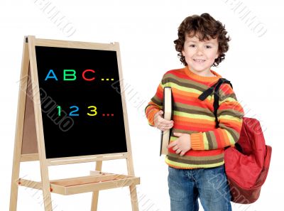 Adorable child studying