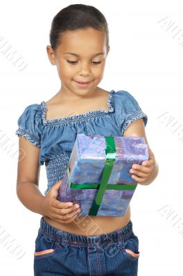 girl giving a gift