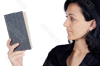 young woman reading a book