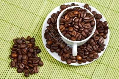 Coffee beans in a cup