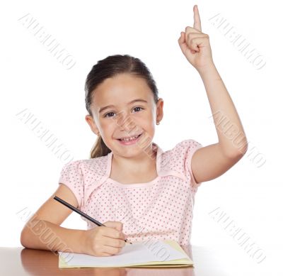 adorable girl studying