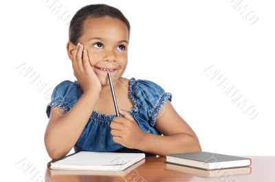 adorable girl studying