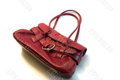 red vanity bag