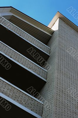 The modern house with balconies