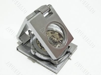 watch under magnifier