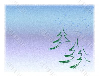 Fir trees in snow