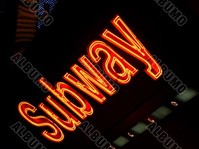 Neon Subway Sign, NYC