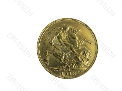 Gold coins isolated