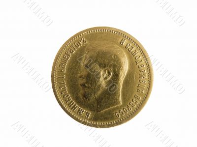 Gold coins isolated