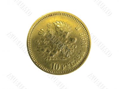 Gold coins isolated