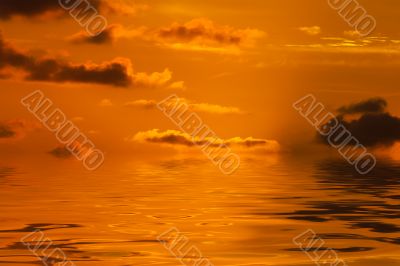 sky orange reflected