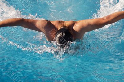 swimmer in swimming pool