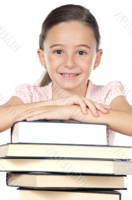 adorable girl studying
