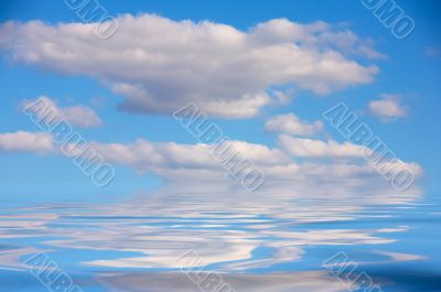 blue sky reflected