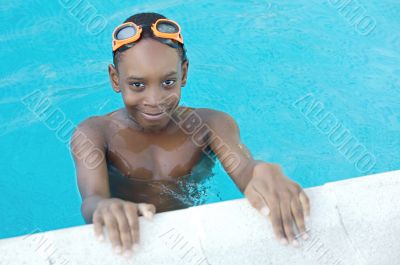 Boy in the swimming pool