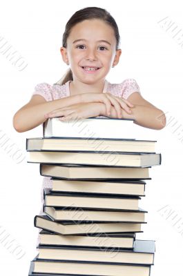 adorable girl studying