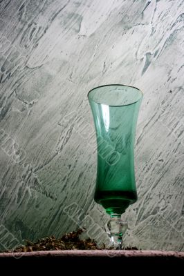 Green wine glass