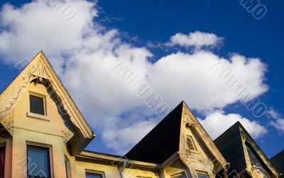 Roofs and clouds on sunset 2