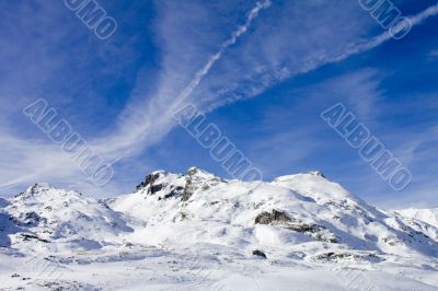 Blue sky over the mountains