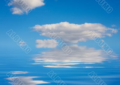 blue sky reflected