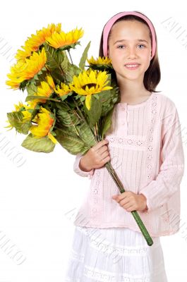 pretty girl with flowers
