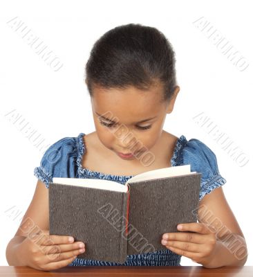 adorable girl studying