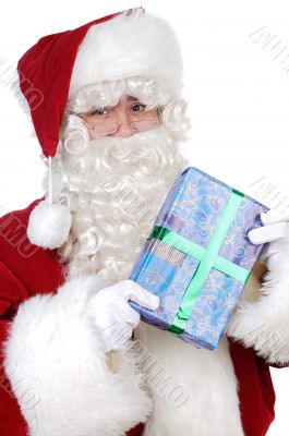 Santa Claus with a gift