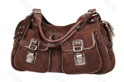 Suede female handbag