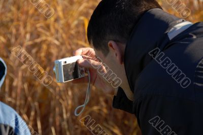 man doing photo