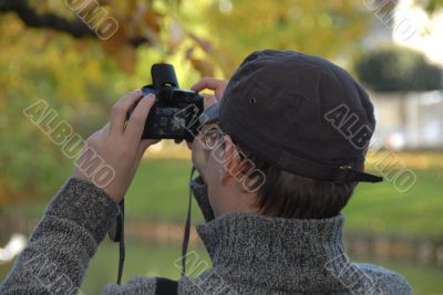 man doing photo