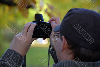 man doing photo