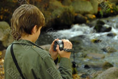 man doing photo