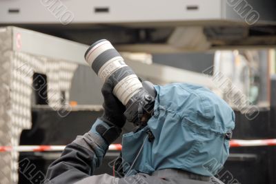 man doing photo