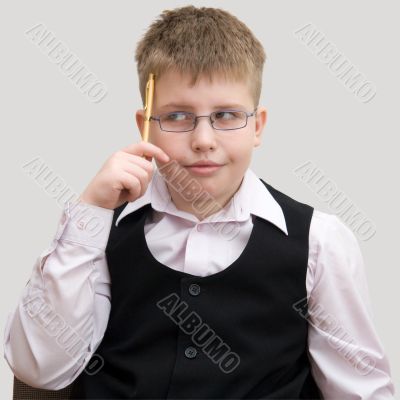 Thoughtful schoolboy