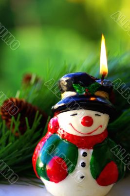 Snowman candle