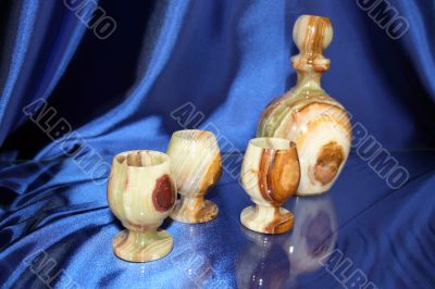 Decanter and whine-glass from onyx
