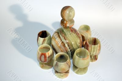 Decanter and whine-glass from onyx