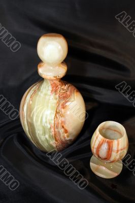 Decanter and whine-glass from onyx