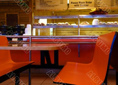 Bright orange tables