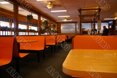 Bright orange tables