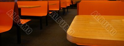 Bright orange tables