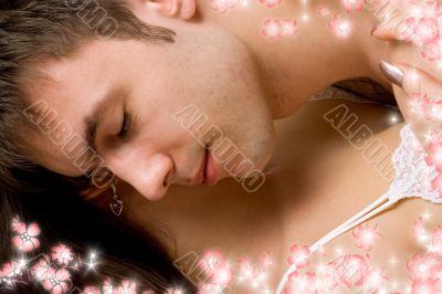 sleeping with flowers